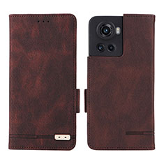 Leather Case Stands Flip Cover Holder L06Z for OnePlus 10R 5G Brown