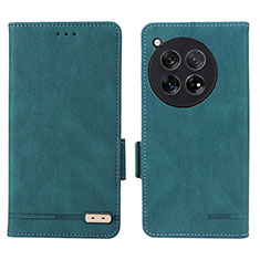 Leather Case Stands Flip Cover Holder L06Z for OnePlus 12 5G Green