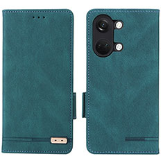 Leather Case Stands Flip Cover Holder L06Z for OnePlus Ace 2V 5G Green