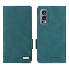 Leather Case Stands Flip Cover Holder L06Z for OnePlus Nord 2 5G Green