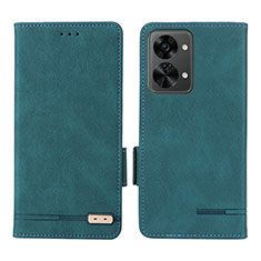 Leather Case Stands Flip Cover Holder L06Z for OnePlus Nord 2T 5G Green