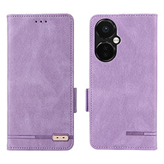 Leather Case Stands Flip Cover Holder L06Z for OnePlus Nord CE 3 5G Purple