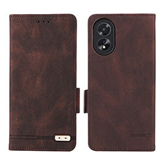 Leather Case Stands Flip Cover Holder L06Z for Oppo A38 Brown