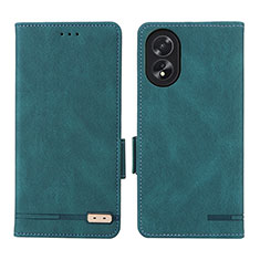 Leather Case Stands Flip Cover Holder L06Z for Oppo A38 Green