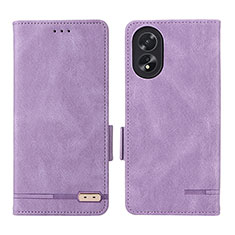 Leather Case Stands Flip Cover Holder L06Z for Oppo A38 Purple