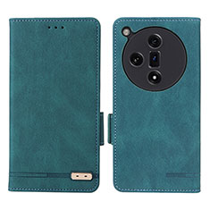 Leather Case Stands Flip Cover Holder L06Z for Oppo Find X7 5G Green