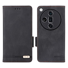 Leather Case Stands Flip Cover Holder L06Z for Oppo Find X7 Ultra 5G Black