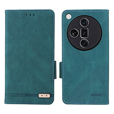 Leather Case Stands Flip Cover Holder L06Z for Oppo Find X7 Ultra 5G Green
