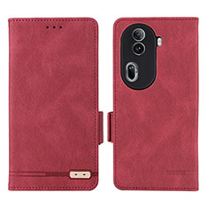 Leather Case Stands Flip Cover Holder L06Z for Oppo Reno11 Pro 5G Red