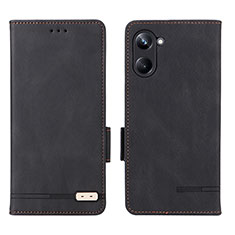 Leather Case Stands Flip Cover Holder L06Z for Realme 10 Pro 5G Black