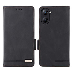 Leather Case Stands Flip Cover Holder L06Z for Realme 10S 5G Black