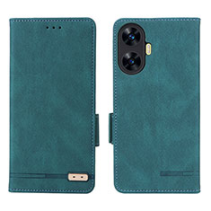 Leather Case Stands Flip Cover Holder L06Z for Realme C55 Green