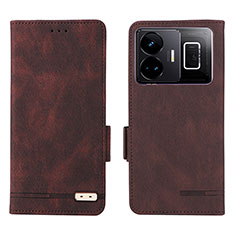 Leather Case Stands Flip Cover Holder L06Z for Realme GT Neo5 240W 5G Brown