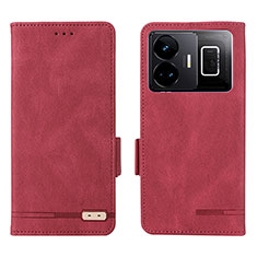 Leather Case Stands Flip Cover Holder L06Z for Realme GT Neo6 5G Red