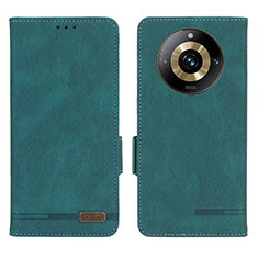 Leather Case Stands Flip Cover Holder L06Z for Realme Narzo 60 Pro 5G Green