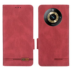 Leather Case Stands Flip Cover Holder L06Z for Realme Narzo 60 Pro 5G Red