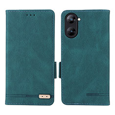 Leather Case Stands Flip Cover Holder L06Z for Realme Q5x 5G Green