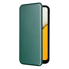 Leather Case Stands Flip Cover Holder L06Z for Samsung Galaxy A03 Core Green