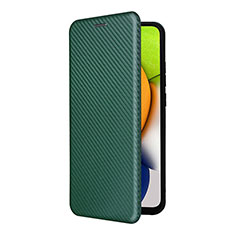 Leather Case Stands Flip Cover Holder L06Z for Samsung Galaxy A03 Green