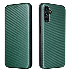 Leather Case Stands Flip Cover Holder L06Z for Samsung Galaxy A13 5G Green