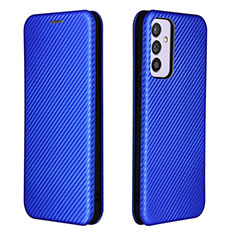 Leather Case Stands Flip Cover Holder L06Z for Samsung Galaxy A15 5G Blue