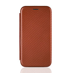 Leather Case Stands Flip Cover Holder L06Z for Samsung Galaxy A20s Brown