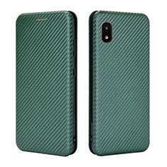 Leather Case Stands Flip Cover Holder L06Z for Samsung Galaxy A21 SC-42A Green