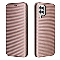 Leather Case Stands Flip Cover Holder L06Z for Samsung Galaxy A22 4G Rose Gold