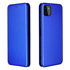 Leather Case Stands Flip Cover Holder L06Z for Samsung Galaxy A22 5G Blue