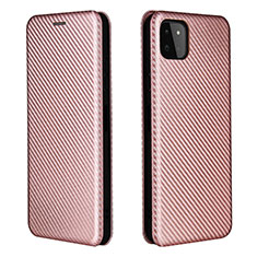 Leather Case Stands Flip Cover Holder L06Z for Samsung Galaxy A22 5G Rose Gold