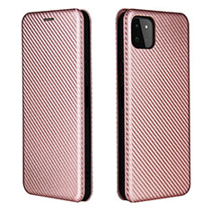 Leather Case Stands Flip Cover Holder L06Z for Samsung Galaxy A22s 5G Rose Gold