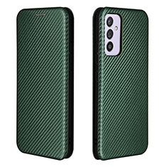 Leather Case Stands Flip Cover Holder L06Z for Samsung Galaxy A24 4G Green