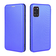 Leather Case Stands Flip Cover Holder L06Z for Samsung Galaxy A31 Blue