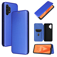 Leather Case Stands Flip Cover Holder L06Z for Samsung Galaxy A32 4G Blue