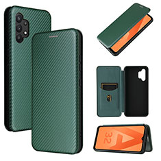 Leather Case Stands Flip Cover Holder L06Z for Samsung Galaxy A32 5G Green