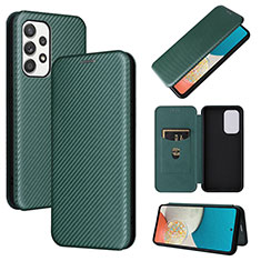 Leather Case Stands Flip Cover Holder L06Z for Samsung Galaxy A53 5G Green