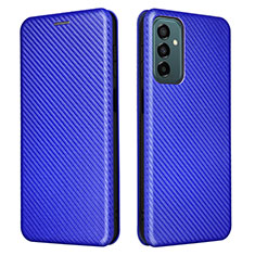 Leather Case Stands Flip Cover Holder L06Z for Samsung Galaxy M23 5G Blue