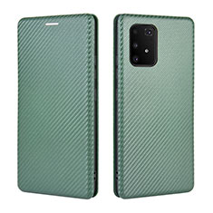 Leather Case Stands Flip Cover Holder L06Z for Samsung Galaxy M80S Green