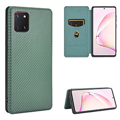 Leather Case Stands Flip Cover Holder L06Z for Samsung Galaxy Note 10 Lite Green