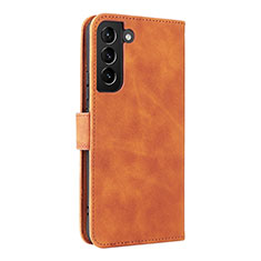 Leather Case Stands Flip Cover Holder L06Z for Samsung Galaxy S21 FE 5G Brown