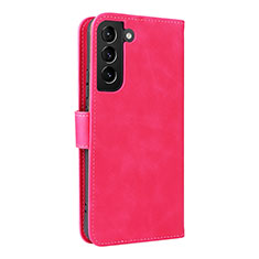 Leather Case Stands Flip Cover Holder L06Z for Samsung Galaxy S23 5G Hot Pink