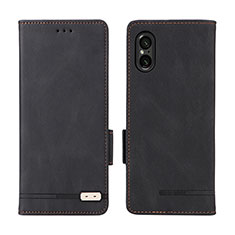Leather Case Stands Flip Cover Holder L06Z for Sony Xperia 5 V Black
