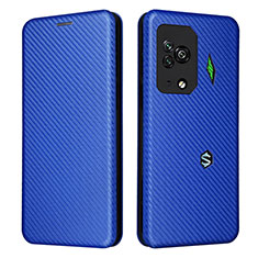 Leather Case Stands Flip Cover Holder L06Z for Xiaomi Black Shark 5 Pro 5G Blue