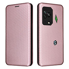 Leather Case Stands Flip Cover Holder L06Z for Xiaomi Black Shark 5 Pro 5G Rose Gold