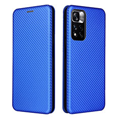 Leather Case Stands Flip Cover Holder L06Z for Xiaomi Mi 11i 5G (2022) Blue