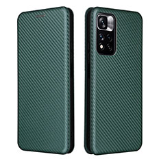 Leather Case Stands Flip Cover Holder L06Z for Xiaomi Mi 11i 5G (2022) Green