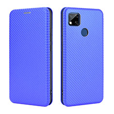 Leather Case Stands Flip Cover Holder L06Z for Xiaomi POCO C3 Blue