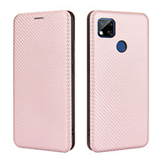 Leather Case Stands Flip Cover Holder L06Z for Xiaomi POCO C3 Rose Gold