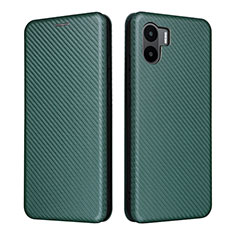 Leather Case Stands Flip Cover Holder L06Z for Xiaomi Poco C51 Green