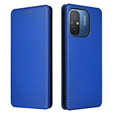 Leather Case Stands Flip Cover Holder L06Z for Xiaomi Poco C55 Blue